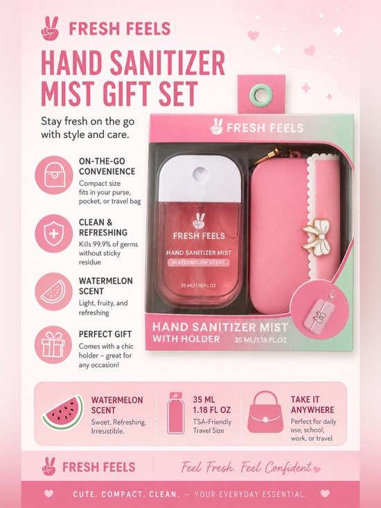 Accessories - NIB - Hand Sanitizer w/Case, Watermelon Scent